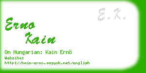erno kain business card